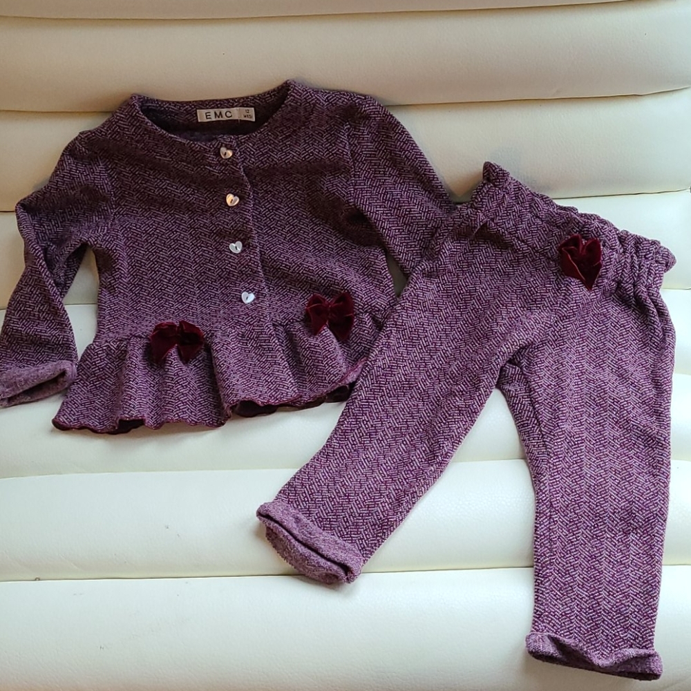 Gorgeous purple button up top and pants